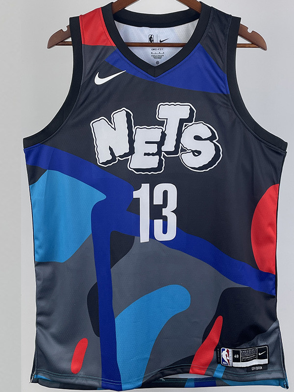 23-24 NETS HARDEN #13 Blue Black City Edition Top Quality Hot Pressing NBA Jersey