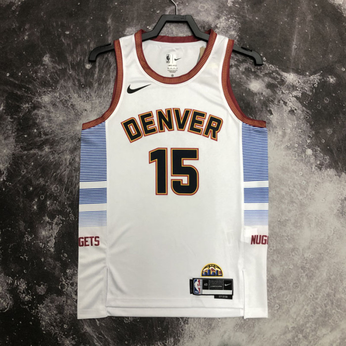 22-23 Nuggets JOKIC #15 White City Edition Top Quality Hot Pressing NBA Jersey