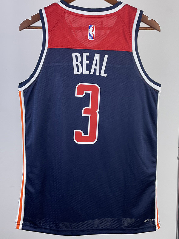 22-23 Wizards BEAL #3 Royal Blue Top Quality Hot Pressing NBA Jersey (Trapeze Edition)