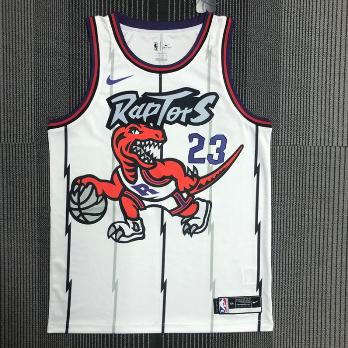 Raptors VANVLEET #23 White Retro Top Quality Hot Pressing NBA Jersey
