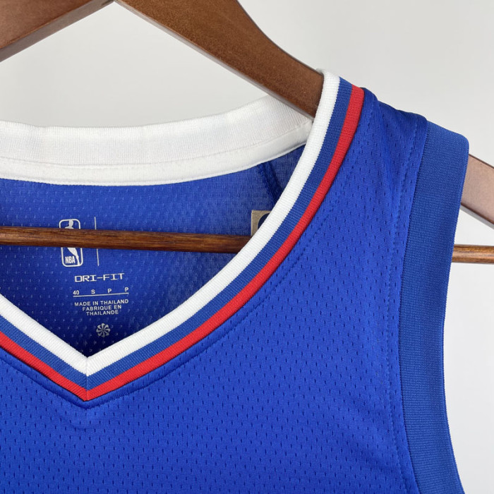 22-23 Clippers LEONARD #2 Blue Top Quality Hot Pressing NBA Jersey