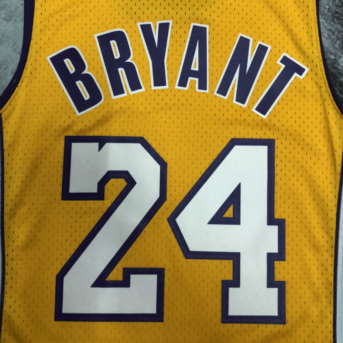 2009 LAKERS BRYANT #24 Yellow Retro Top Quality Hot Pressing NBA Jersey