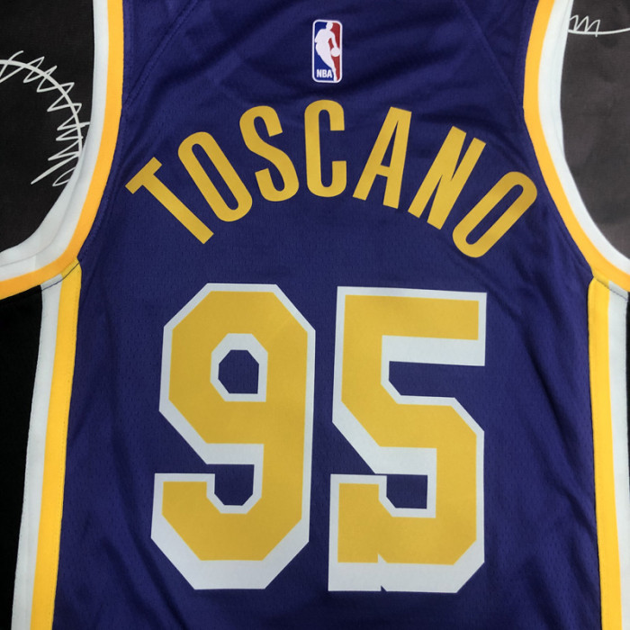 LAKERS TOSCAN #95 Purple Top Quality Hot Pressing NBA Jersey