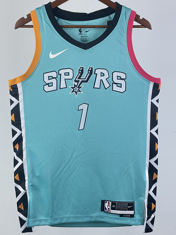 22-23 SA Spurs WEMBANYAMA #1 Blue City Edition Top Quality Hot Pressing NBA Jersey