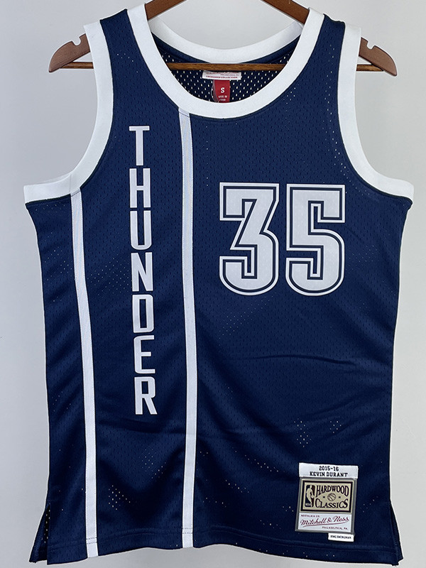 2015-16 OKC DURANT #35 Royal Blue Retro Top Quality Hot Pressing NBA Jersey