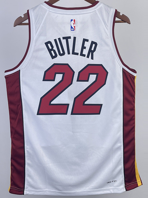 22-23 HEAT BUTLER #22 White Top Quality Hot Pressing NBA Jersey (V领）