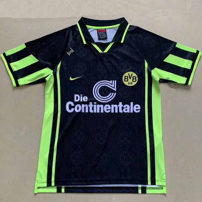 1996-1997 Dortmund Away Black Retro Soccer Jersey