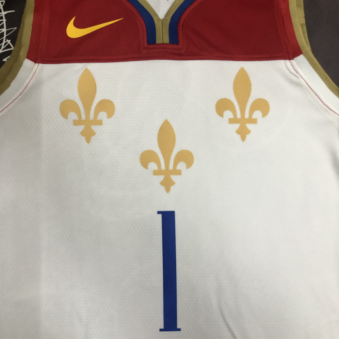 2020 Pelicans WILLIAMSON #1 White City Edition Top Quality Hot Pressing NBA Jersey
