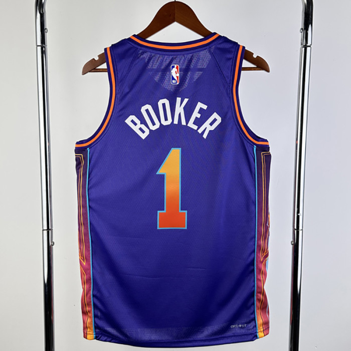 23-24 SUNS BOOKER #1 Purple City Edition Top Quality Hot Pressing NBA Jersey