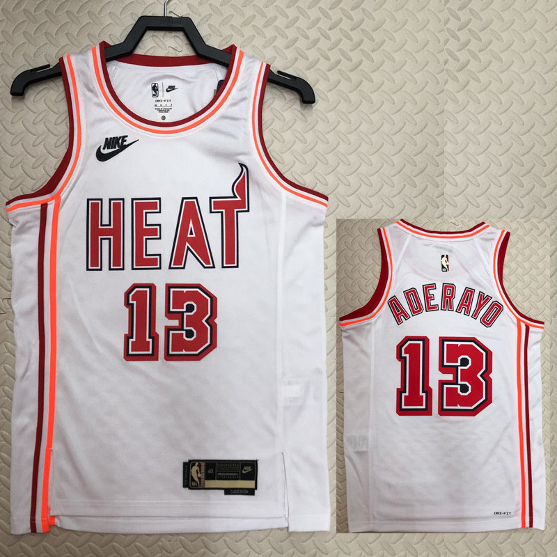 22-23 Heat ADERAYO #13 White Top Quality Hot Pressing NBA Jersey (Retro Logo)