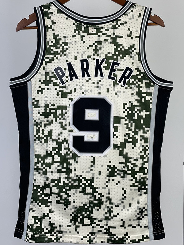2013-14 SA Spurs PARKER #9 Green CamouflageTop Quality Hot Pressing NBA Jersey (迷彩）