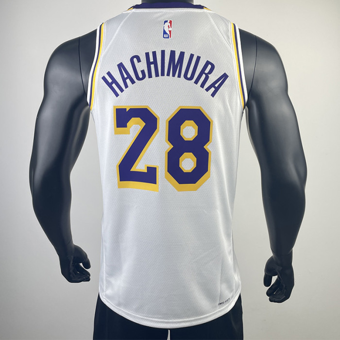 22-23 LAKERS HACHIMURA #28 White Top Quality Hot Pressing NBA Jersey(圆领)