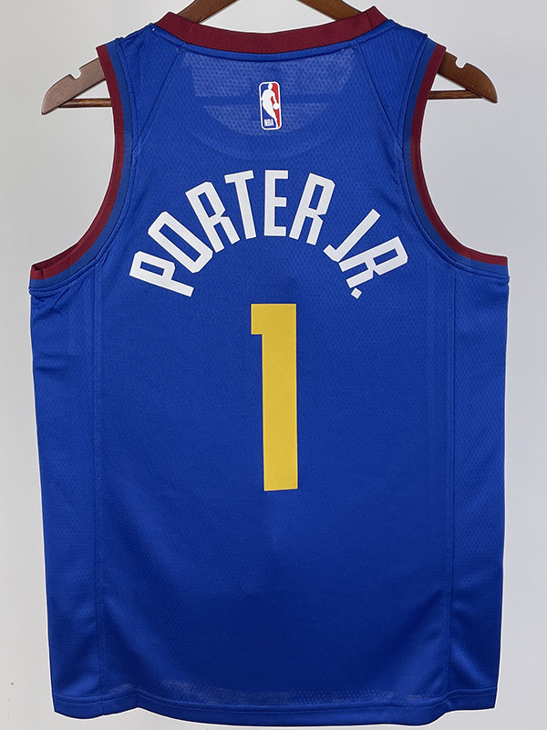 20-21 Nuggets PORTER JR. #1 Blue Top Quality Hot Pressing NBA Jersey (Trapeze Edition) 飞人版