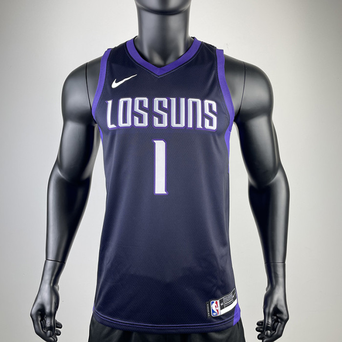 2017-18 SUNS BOOKER #1 Royal Blue City Edition Top Quality Hot Pressing NBA Jersey
