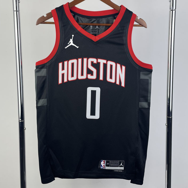 23-24 Rockets WESTBROOK #0 Black Top Quality Hot Pressing NBA Jersey (Trapeze Edition)飞人版