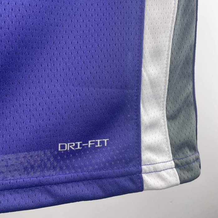 23-24 KINGS FOX #5 Purple Away Top Quality Hot Pressing NBA Jersey(V领）