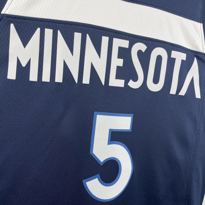 22-23 Timberwolves EDWARDS #5 Blue Top Quality Hot Pressing NBA Jersey