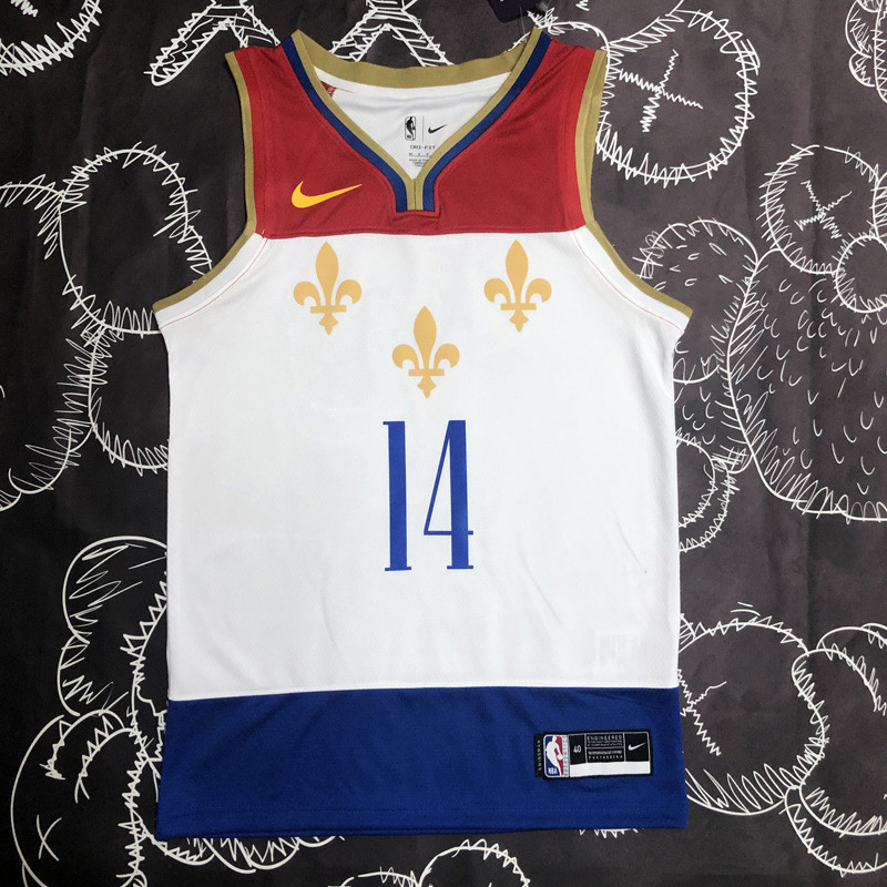 2020 Pelicans INGRAM #14 White City Edition Retro Top Quality Hot Pressing NBA Jersey