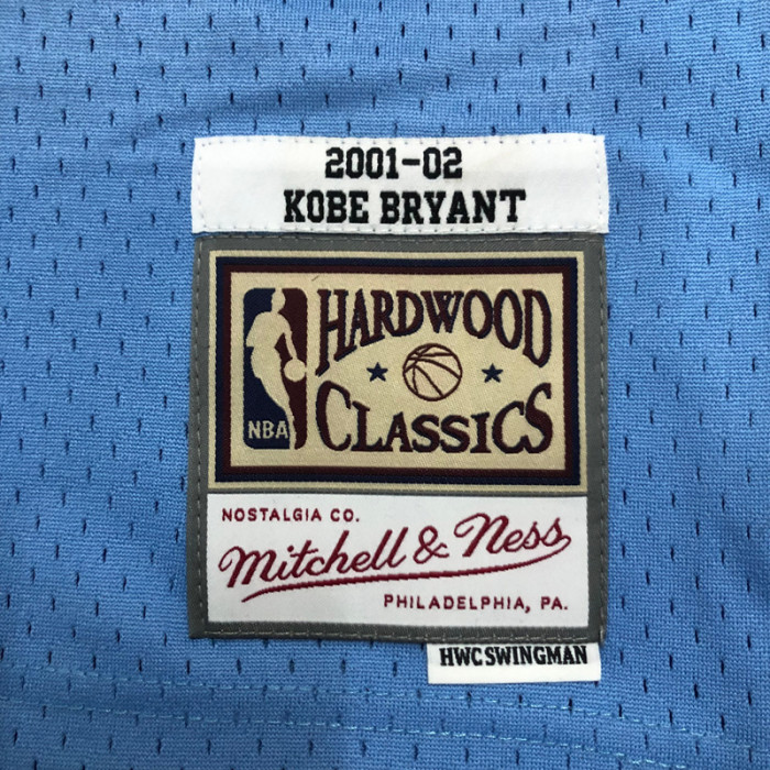 2002 LAKERS BRYANT #8 Light blue Retro Top Quality Hot Pressing NBA Jersey