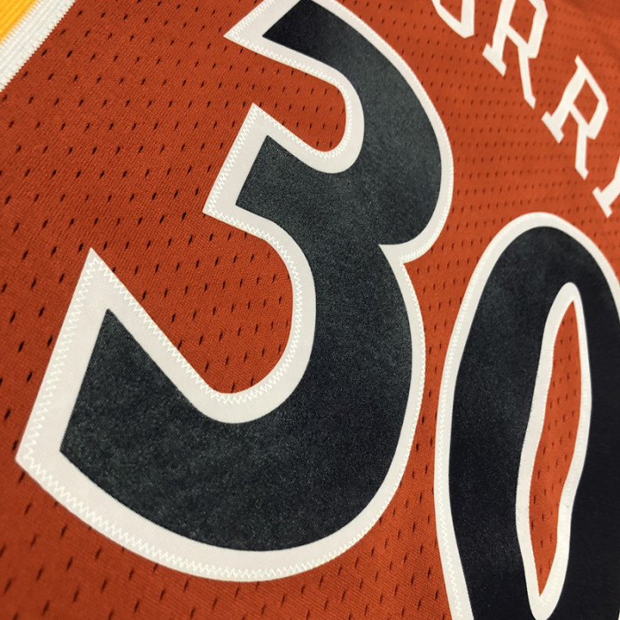 2010 WARRIORS CURRY #30 Orange Retro Top Quality Hot Pressing NBA Jersey