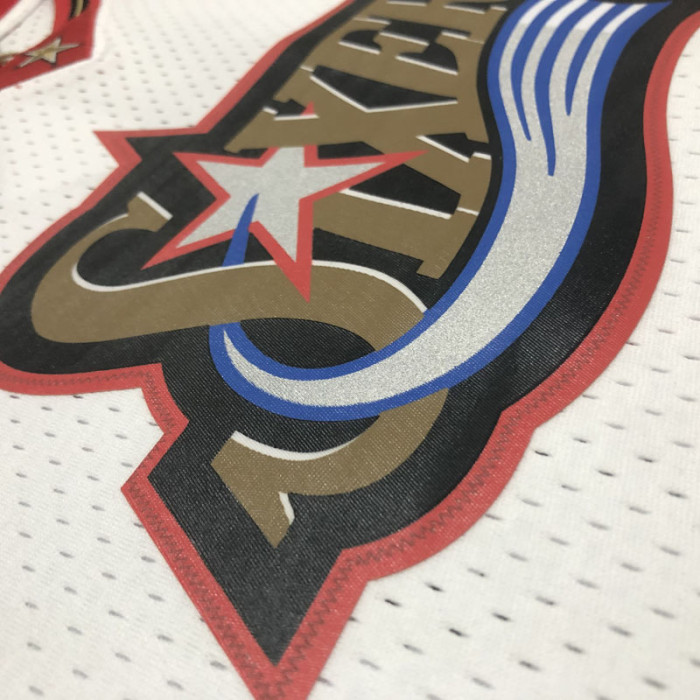 1998 76ERS IVERSON #3 White Retro Top Quality Hot Pressing NBA Jersey