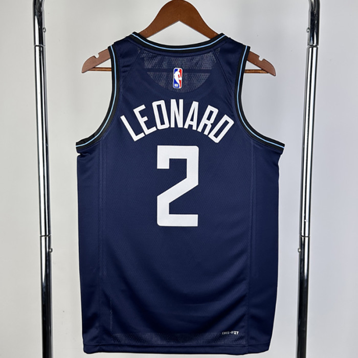 23-24 CLIPPERS LEONARD #2 Dark blue City Edition Top Quality Hot Pressing NBA Jersey