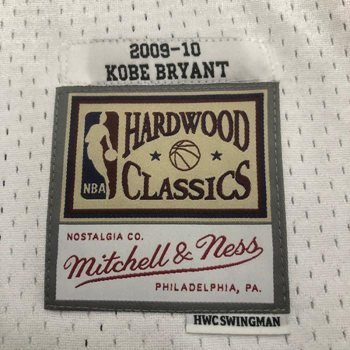 2009-10 LAKERS BRYANT #24 White Retro Top Quality Hot Pressing NBA Jersey(V领)
