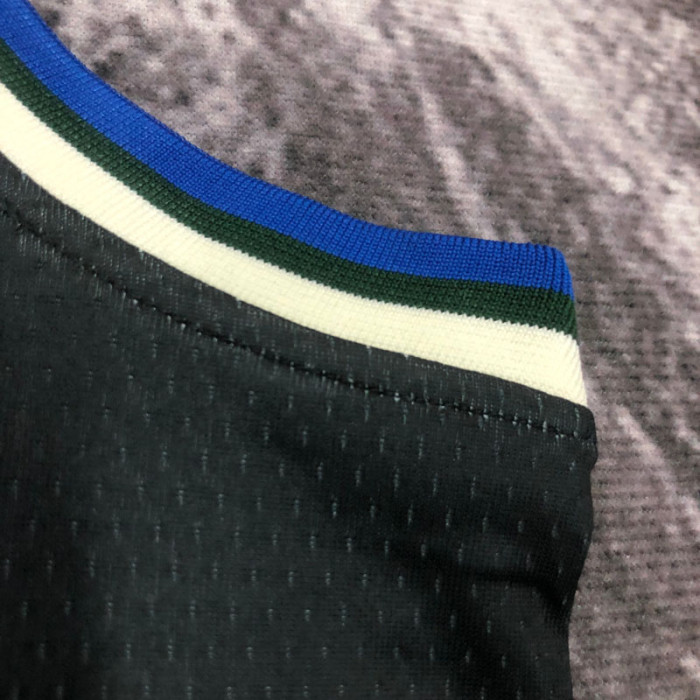 22-23 BUCKS ANTETOKOUNMPO #34 Black Top Quality Hot Pressing NBA Jersey (Trapeze Edition)