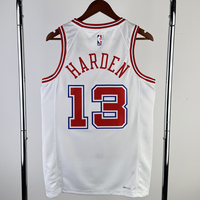 23-24 ROCKETS HARDEN #13 White City Edition Home Top Quality Hot Pressing NBA Jersey