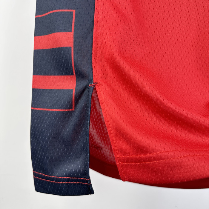 24-25 Clippers HARDEN #1 Red Top Quality Hot Pressing NBA Jersey (Trapeze Edition) 飞人版