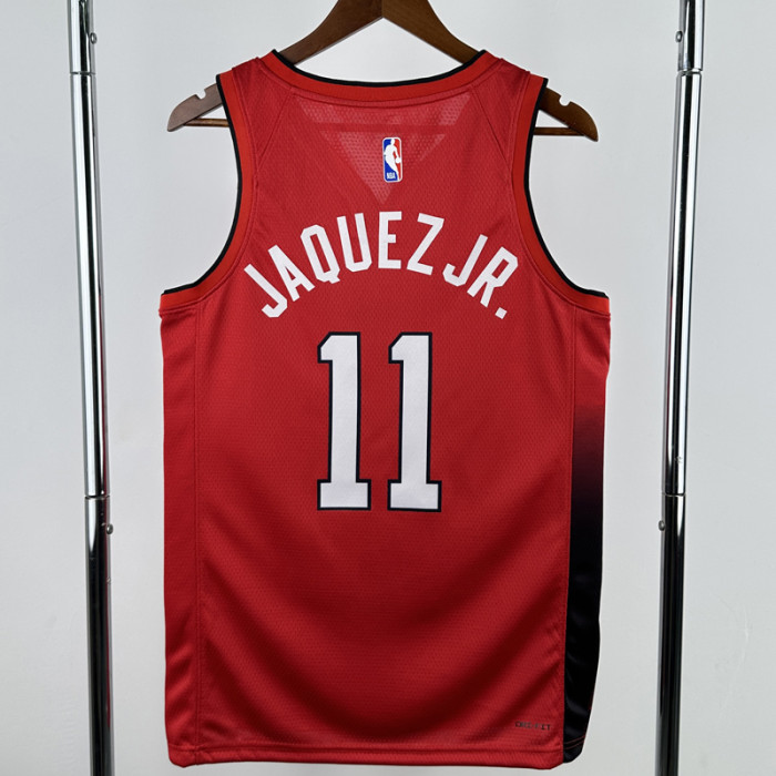 24-25 HEAT JAQUEZ JR. #11 Red City Edition Top Quality Hot Pressing NBA Jersey (V领）
