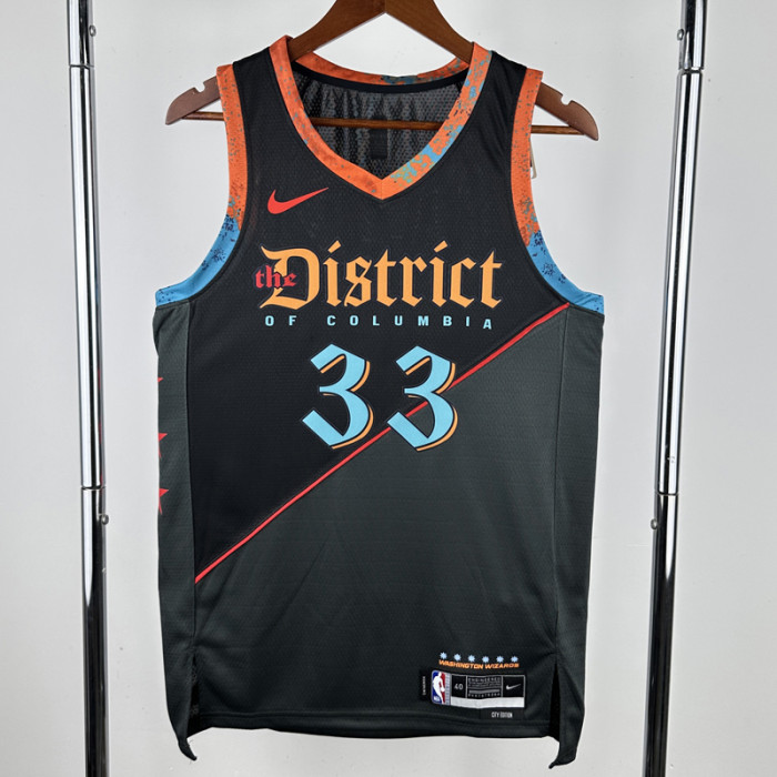 23-24 Wizards KUZMA #33 Black City Edition Top Quality Hot Pressing NBA Jersey