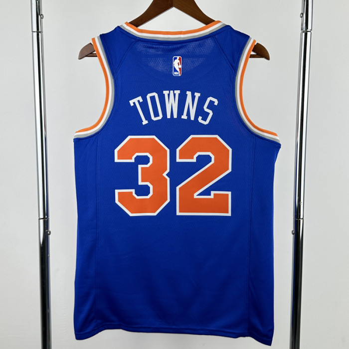 KNICKS TOWNS #32 Blue Top Quality Hot Pressing NBA Jersey
