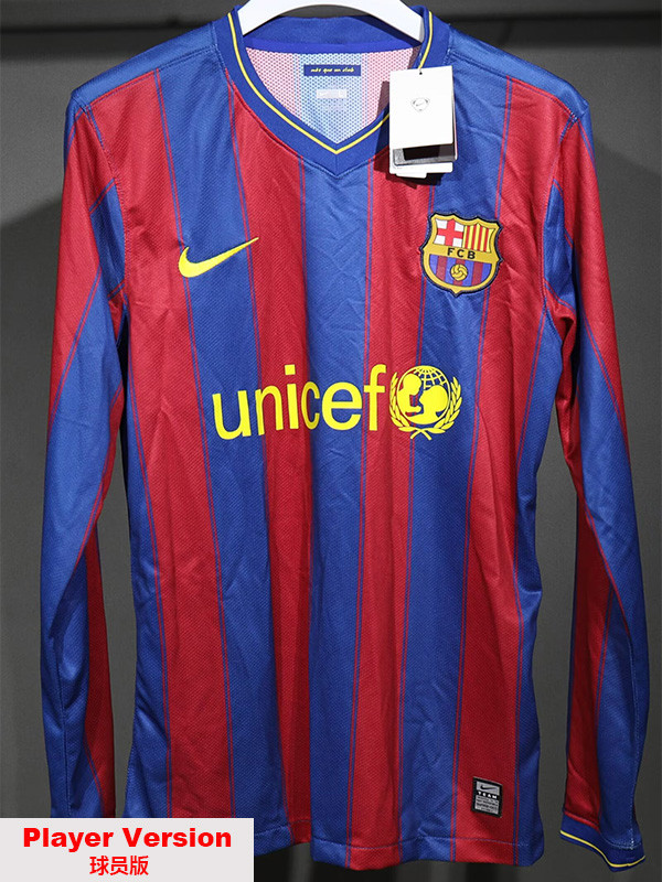 2009-2010 BAR Home Player Version Long Sleeve Retro Soccer Jersey长袖球员