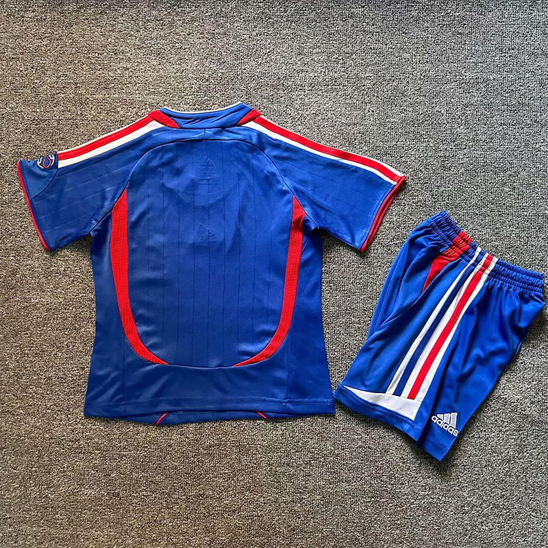 2006 France Home Kids Retro Soccer Jersey