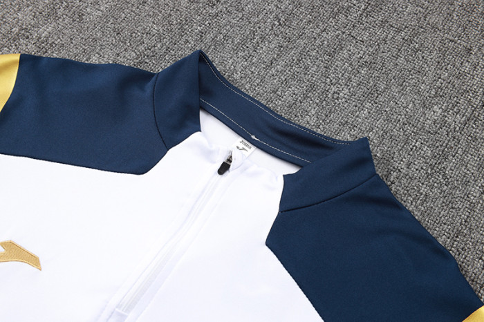 2024 JOM White Half Pull Tracksuit #2492(半拉链)
