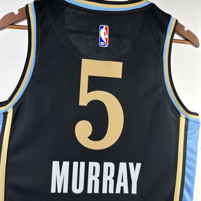 23-24 Hawks MURRAY #5 Black City Edition Top Quality Hot Pressing NBA Jersey
