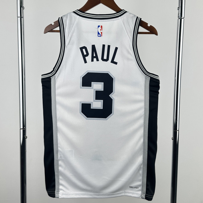 22-23 SA Spurs PAUL#3 White Top Quality Hot Pressing NBA Jersey
