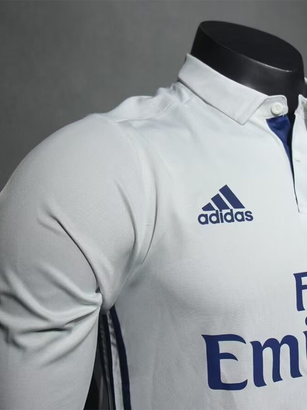 2016-2017 RMA Home Player Version Long Sleeve Retro Soccer Jersey（ 长袖球员）