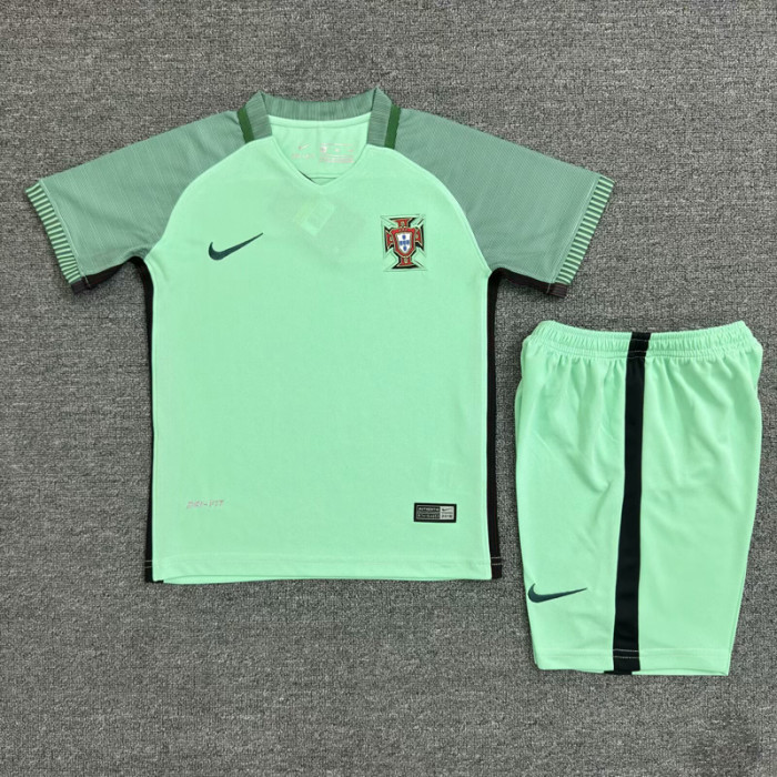 2016 Portugal Away Kids Retro Soccer Jersey