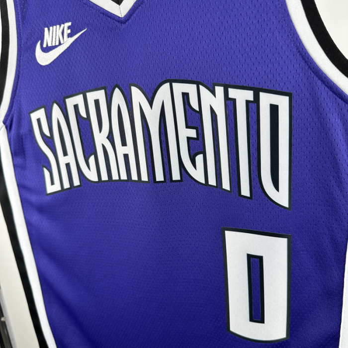 24-25 KINGS MONK #0 Purple Retro Top Quality Hot Pressing NBA Jersey(V领）