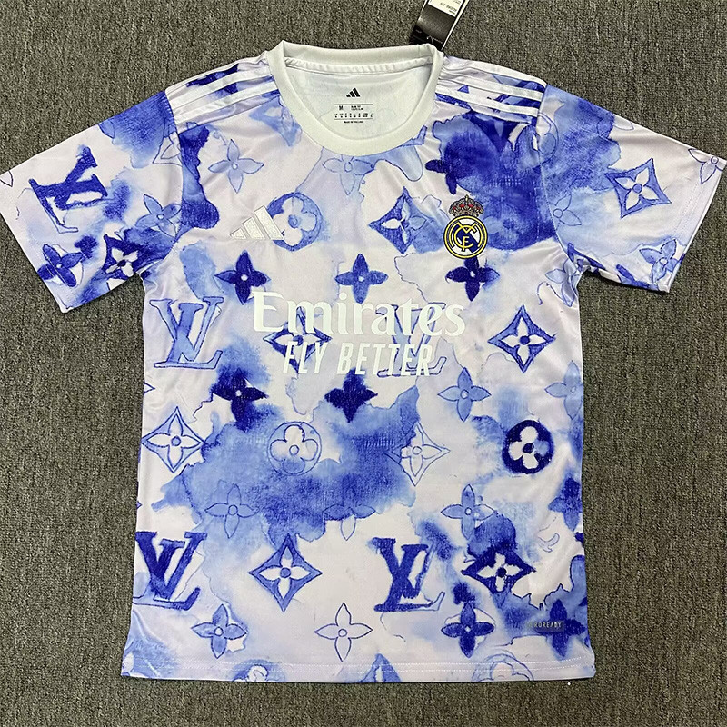 25-26 RMA White Blue Special Edition Fans Training Shirts *L