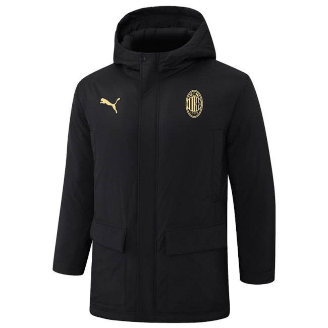24-25 ACM Black Hooded Windbreaker Fabric Cotton Coat #G253(黄标)