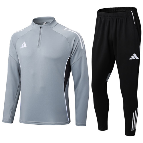 2025 AD Grey Half Pull Tracksuit (半拉链)