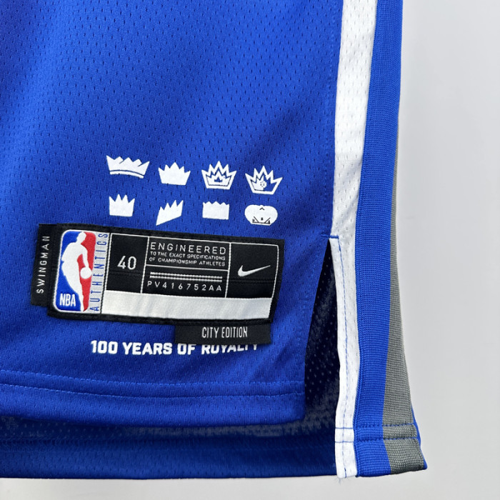 23-24 Kings SABONIS #10 Blue City Edition Top Quality Hot Pressing NBA Jersey