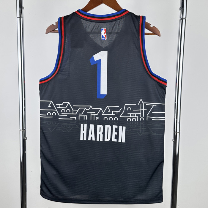 20-21 76ERS HARDEN #1 Black City Edition Top Quality Hot Pressing NBA Jersey