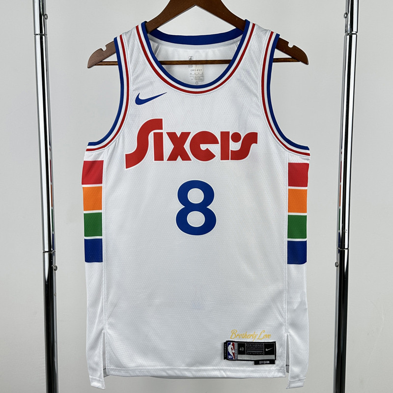 24-25 76ERS GEORGE #8 White City Edition Top Quality Hot Pressing NBA Jersey