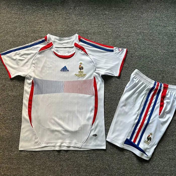 2006 France Away Kids Retro Soccer Jersey