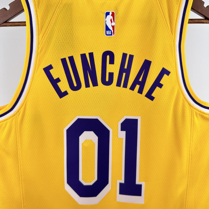 22-23 LAKERS EUNCHAE #01 Yellow Top Quality Hot Pressing NBA Jersey(圆领)