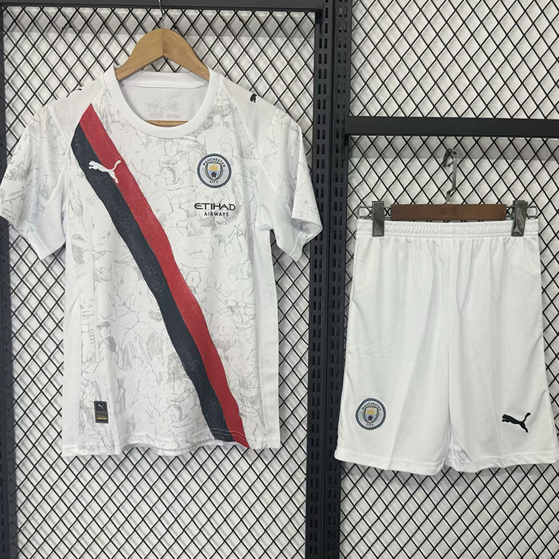 25-26 Man City Away Kids Soccer Jersey